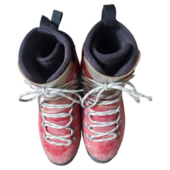 Scarpa Omega Mountaineering Ice Climbing Red Plastic Boots Men UK 9 READ SCUFFS - Picture 15 of 16